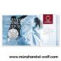Preview: 5-Euro-Silbermünze Österreich 2017 mit Motiv ‚150 Jahre Donauwalzer‘, Tanzpaar im Walzerschwung, neuneckige Form, Handgehoben-Qualität im Originalblister mit Infofolder.