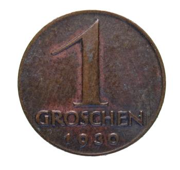 Österreich 1 Groschen 1930 – Bronze‑Münze der Ersten Republik