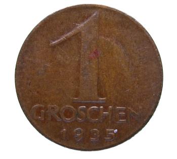 Österreich 1 Groschen 1935 – Bronze‑Münze der Ersten Republik