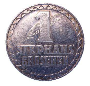 1 Stephansgroschen Silber 1950 ohne Wappen – Stephansdom Wien – Spendenprägung Österreich