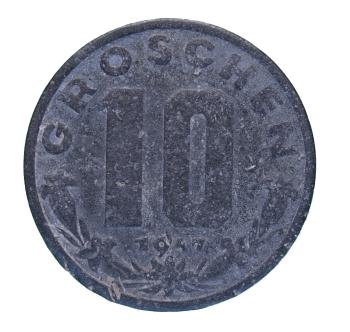 Österreich 10 Groschen 1948 aus Zink
