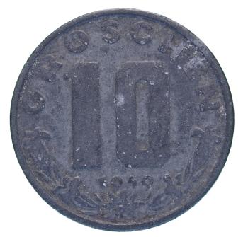 Österreich 10 Groschen 1949 aus Zink
