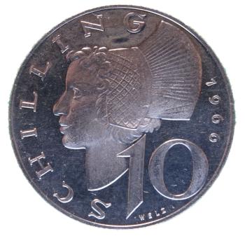 10 Schilling Silber 1966 PP