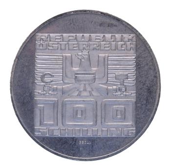 Preview: 00 Schilling Silber 1978 – Wertseite mit Bundesadler, Polierte Platte, Gedenkmünze 1100 Jahre Villach