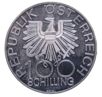 Preview: 100 Schilling Silbermünze Österreich 1979 – 200 Jahre Innviertel, Polierte Platte