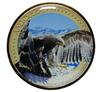 2 Euro Andorra 2014 Steinadler mit Gold und Farbapplikation