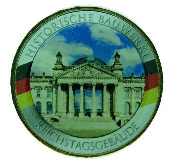 2 Euro Deutschland Reichstagsgebäude mit Gold und Farbapplikation