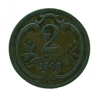 2 Heller 1908 Franz Joseph I.
