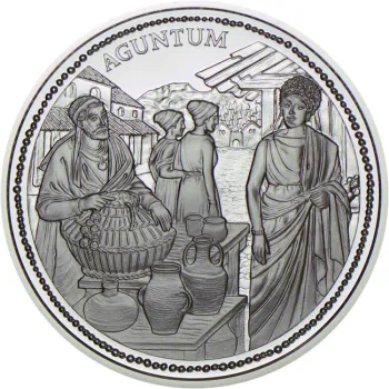 Preview: 20 Euro Silbermünze 2011 Aguntum in Polierter Platte mit römischem Motiv – Österreichische Sammlermünze aus der Serie Rom an der Donau