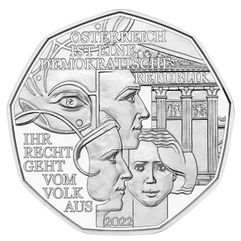 Preview: 5 Euro Silber 2022 Demokratie Hgh Blister