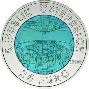 Preview: 25 Euro Silber Niob 2007 Luftfahrt in Österreich
