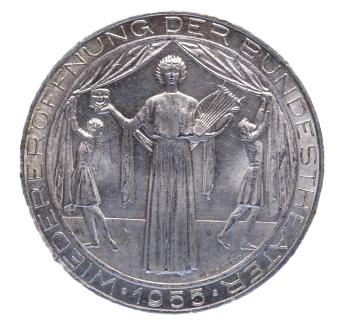 25 Schilling Silber 1955 – Vorderseite mit Bundestheater-Motiv