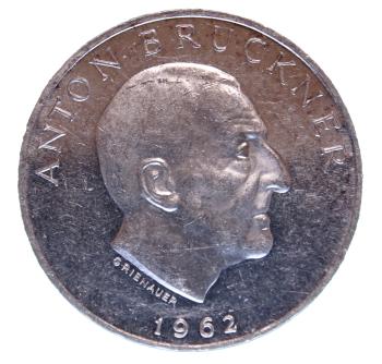 25 Schilling Silber 1962 Anton Bruckner Vorderseite PP