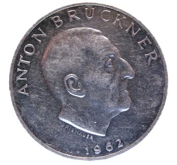 25 Schilling Silber 1962 Anton Bruckner Vorderseite