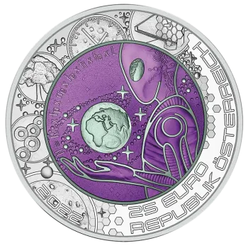 Preview: 25 Euro Silber Niob 2022 Leben im All