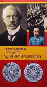5 Euro Silber 2007 100 Jahre Wahlrechtsreform Hgh Blister
