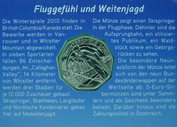Preview: 5 Euro Silber 2010 Winterspiele Skisprung Hgh Miniblister