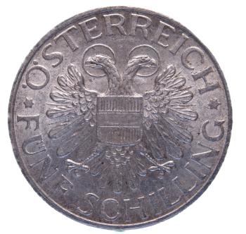 Preview: 5 Schilling Silber 1935 Magna Mater