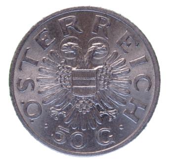 Preview: 50 Groschen 1935 Österreich – Cu-Ni Münze der 1. Republik