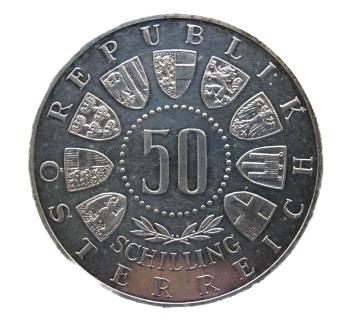 Jubiläumsinschrift „600 Jahre Tirol bei Österreich“ – Gedenkmünze Österreich