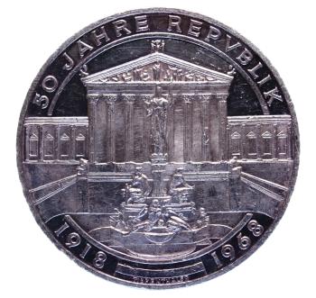 Jubiläumsprägung „50 Jahre Republik Österreich“ – Gedenkmünze 1968