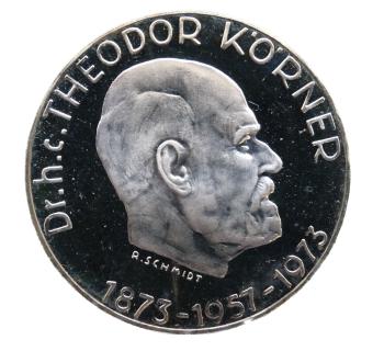 Porträt Theodor Körner – 50 Schilling Silber 1973 PP