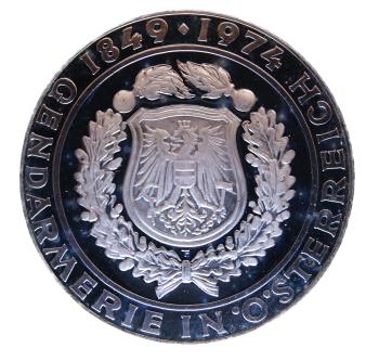 Gendarm in historischer Uniform – 50 Schilling Silber 1974 PP