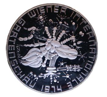 Blütenornament & WIG-Logo – 50 Schilling Silber 1974 PP