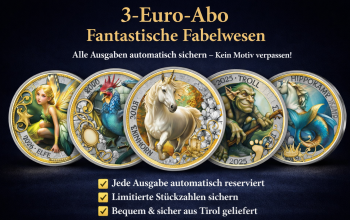3 Euro Fantastische Fabelwesen - Serien Abo - alle 12 magischen Münzen