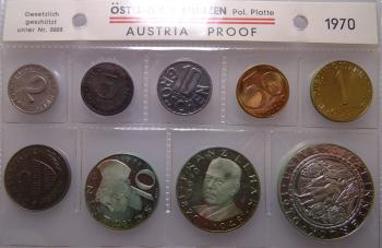 Kleinmünzsatz 1970 Schilling Set PP