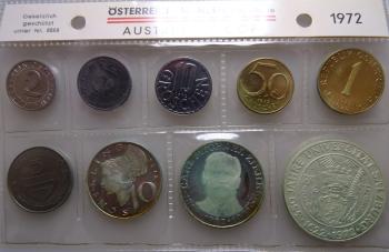 Kleinmünzsatz 1972 Schilling Set PP