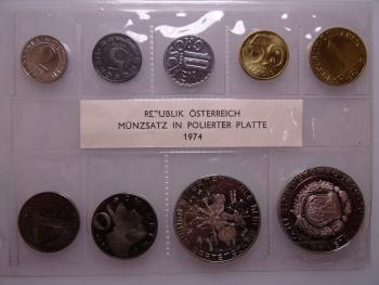 Kleinmünzsatz 1974 Schilling Set PP
