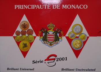 Kleinmünzsatz Euro 2001 Monaco Blister unzirkuliert