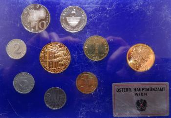 Kleinmünzsatz 1988 Schilling, Österreich Münzsatz PP, Schilling Kleinmünzsätze 2. Republik