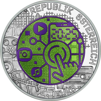 Preview: Vorderseite der 25 Euro Silber-Niob-Münze 2025 – Digitalisierung