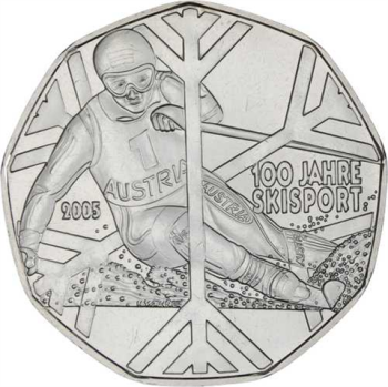 Preview: 5 Euro Silber 2005 100 Jahre Skisport Hgh Blister