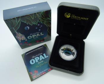 1 Dollar Australien Opal The Ghost Bat mit Zertifikat