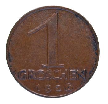 Österreich 1 Groschen 1926 – Bronze‑Münze der Ersten Republik