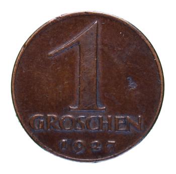 Österreich 1 Groschen 1927 – Bronze‑Münze der Ersten Republik