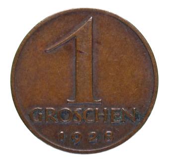 Österreich 1 Groschen 1928 – Bronze‑Münze der Ersten Republik