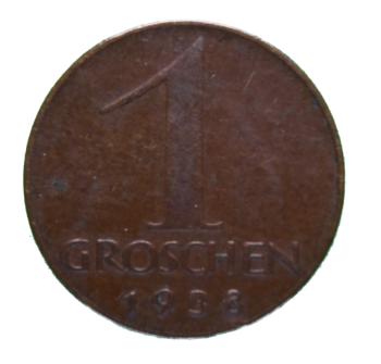 Österreich 1 Groschen 1938 – Bronze‑Münze der Ersten Republik