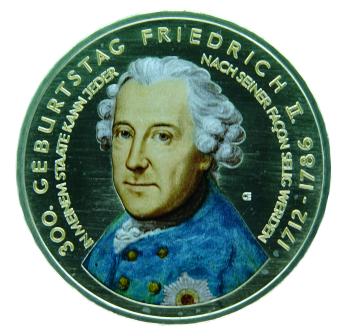 10 Euro Deutschland 2012 300. Geburtstag Friedrich der Große Farbapplikation