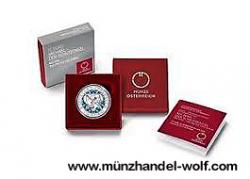 10 Euro Silbermünze 2017 Michael der Schutzengel in Polierter Platte – Motiv: Erzengel mit Schwert und Schild, Münze Österreich