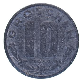 Österreich 10 Groschen 1947 aus Zink