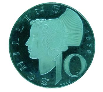 10 Schilling Silber 1970 PP
