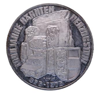Rückseite: 100 Schilling Silber 1976 – Herzogstuhl Kärnten, PP