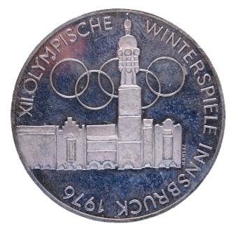 100 Schilling Silber 1976 – Olympia Innsbruck, 2. Ausgabe Hall, PP