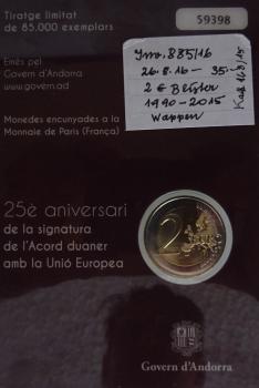 2 Euro Andorra 2015 25 Jahre Zollunion