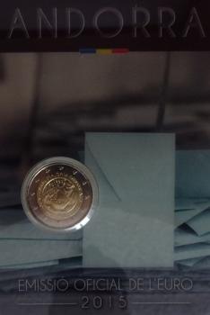 2 Euro Andorra 2015 30 Jahre Volljährigkeit