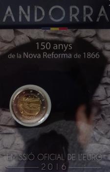 2 Euro Andorra 2016 Neue Reform von 1866